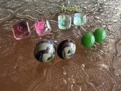 ガラスのピアスセット179サージカルステンレスシルバー