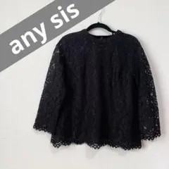【any sis】レース　ブラック　トップス　シアー　トップス　フォーマル　匿名