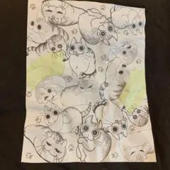 夜は猫といっしょ 半袖Tシャツ ブラック
