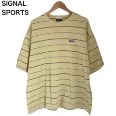 シグナルスポーツ　アメカジ　ボーダー　半袖　イエロー　コットン　丸首　Tシャツ