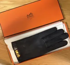 HERMES ケリー カデナグローブ 手袋 エルメス ラムスキン 7 南京錠 黒