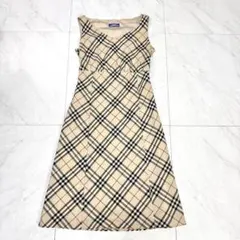 極美品 バーバリーブルーレーベル ワンピース ノバチェック ホースロゴ M 38