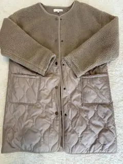 しまむら　ロゴスデイズ　 ボアキルティングロングジャケット Lサイズ ベージュ