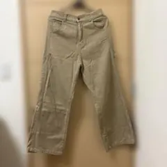 ベージュ カジュアルパンツ ウエストゴム