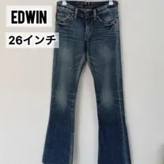 EDWIN ジーンズ　ブーツカット　デニム　Gパン　ローライズ　ブルー　フレア