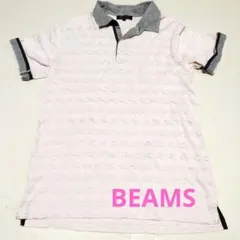 美品☆BEAMS HEART ポロシャツ ピンク グレー メンズ Mのサムネイル