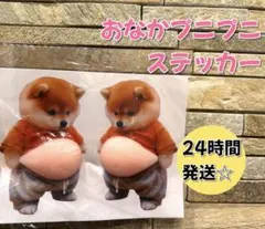 【匿名】おなかぷにぷにシール　お腹　柴犬　スクイーズ　シリコン　2枚セット　韓国