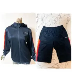 ☘️T18953☘️Reebok フード ジャージ パーカー セットアップ 上下 M