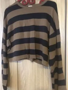 IENA ブラウン ブラック ストライプ 長袖