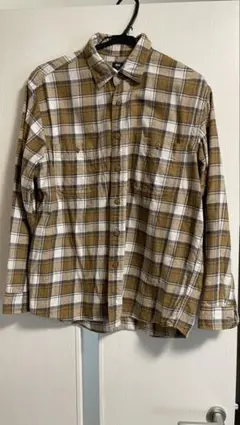 UNIQLO 長袖チェックシャツ Mサイズ ブラウン系