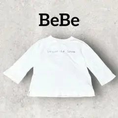 BeBe キッズ 長袖カットソー ロンT 王冠 子供服 (120) ホワイト