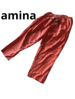 【美品】アミナ　amina アミナコレクション　イージーパンツ　オレンジ　F