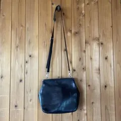 Y's レザー がま口 ショルダーバッグ ブラック黒のサムネイル