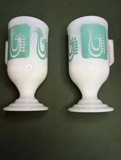 フェデラル社製ミルクガラスの ペアマグカップです