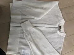 ホワイト メッシュ ジップアップカーディガン