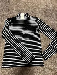 【新品】ストライプ タートルネック ニット 長袖