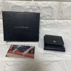 【新品・未使用】Alice & Elmer 本革 ミニ財布 コインケースブラック
