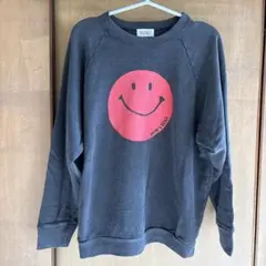 HANTEX スマイルマーク グレー スウェット