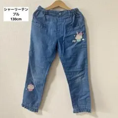 【色落ちあり】Shirley Temple デニムパンツ 刺繍 フリルのサムネイル