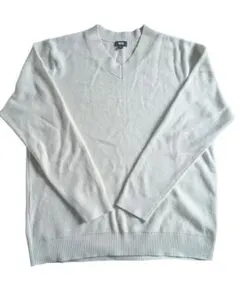 UNIQLOワッフルＶネックセーター　ライトグリーン　XLサイズ