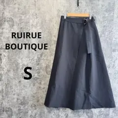 n204【RUIRUE BOUTIQUE】ラップ風スカート ロング フレア