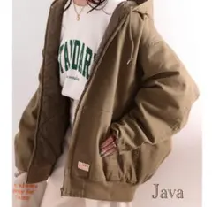 JAVA キルティングジャケット　フード付き　ブルゾン　M