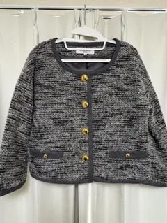 NATURAL BEAUTY BASIC ノーカラージャケット S グレー系