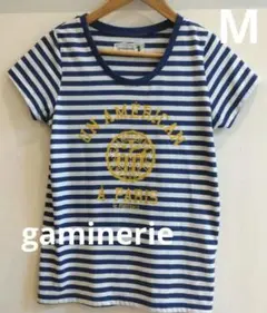 美品❣gaminerie M ボーダーカットソー半袖 ネイビー マリン ロゴ 星のサムネイル
