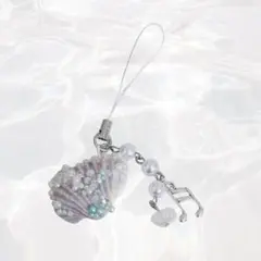ハンドメイド 貝殻 夏 ストラップ フェアリーグランジ キーホルダー レジン 1