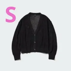 ユニクロ メッシュショートカーディガン Sサイズ 09 BLACK