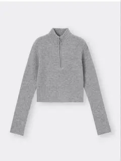 GU リブハーフジップセーター