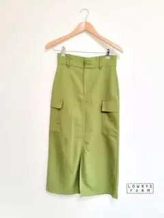 【美品】ローリーズファーム ナイロンカーゴスカート グリーン F