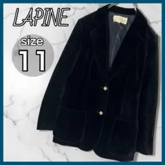 LAPINE テーラードジャケット サイズ11 L ブラック コットンベロア 黒のサムネイル