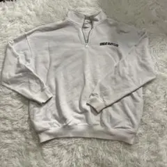 WEGO ハーフジップ ホワイトスウェット