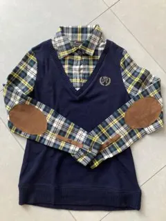 Russeluno チェック柄シャツ ニットベスト