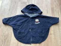 コムサ　フード付きアウター　ネイビー　リバーシブル