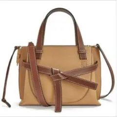 値下げ不可　LOEWE 茶系 ハンドバッグ リボンデザイン