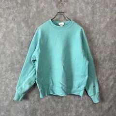 チャンピオン リバースウィーブ M エメラルド ターコイズブルー 刺繍メンズ古着