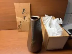 花入 陶器 焼き締め 共箱入り
