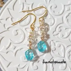 ≪324 ライトブルー≫レジンピアス 450円