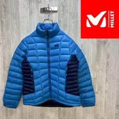 極美品⭐️ミレー　ダウンジャケット　ブルー　海外限定　レディースXL メンズS相当