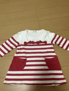 ストライプ 長袖カットソー 100