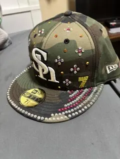 NEWERA ソフトバンクホークス迷彩柄ストーン装飾ベースボールキャップのサムネイル