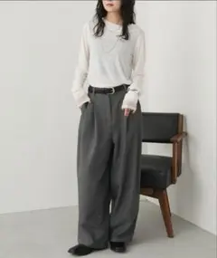 【新品】Aunt Marie's アントマリーズツータックルーズスラックスパンツ