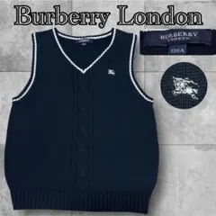 【美品】バーバリーロンドン キッズ ニットベスト 120A 冠婚葬祭 綿100
