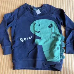 H&M 恐竜 トレーナー ネイビー 92cm