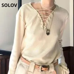 SOLOV LATTICE MESH TOPS メッシュ シャツ ソロヴ - メルカリ