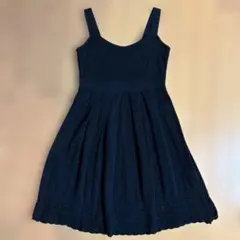 Tibi ニットワンピース ブラック 透かし編み フレア 上品 美品 サイズ2