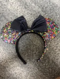 ミッキー耳カチューシャ カラフルスパンコール