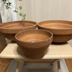 3個浅鉢　テラコッタ鉢　 植木鉢　寄せ植えガーデン雑貨ガーデニング